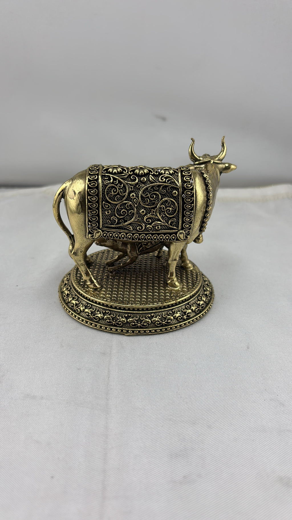 Panchaloha Kamadhenu Idol | Panchadhatu Cow and Calf Murti | Panchalogam Gau Mata Statue