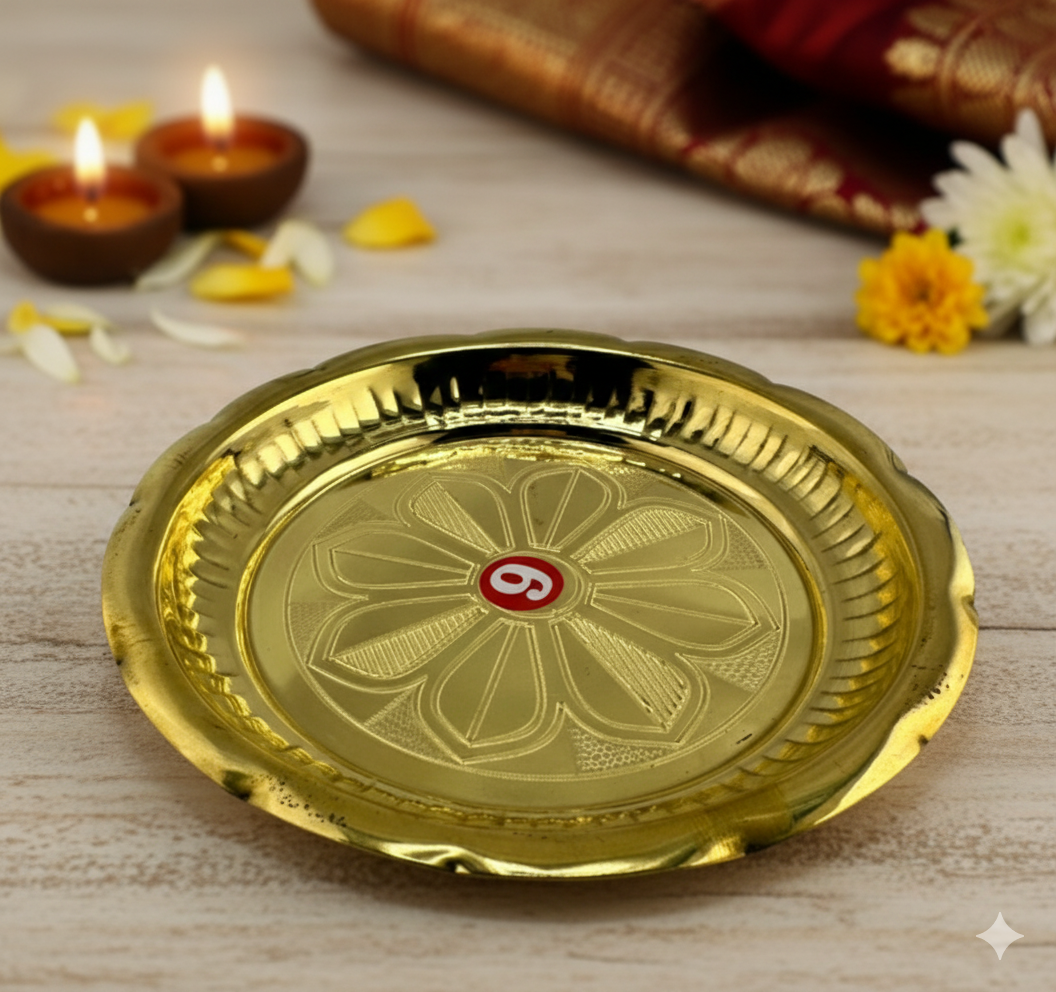 Brass Plates with floral engraving