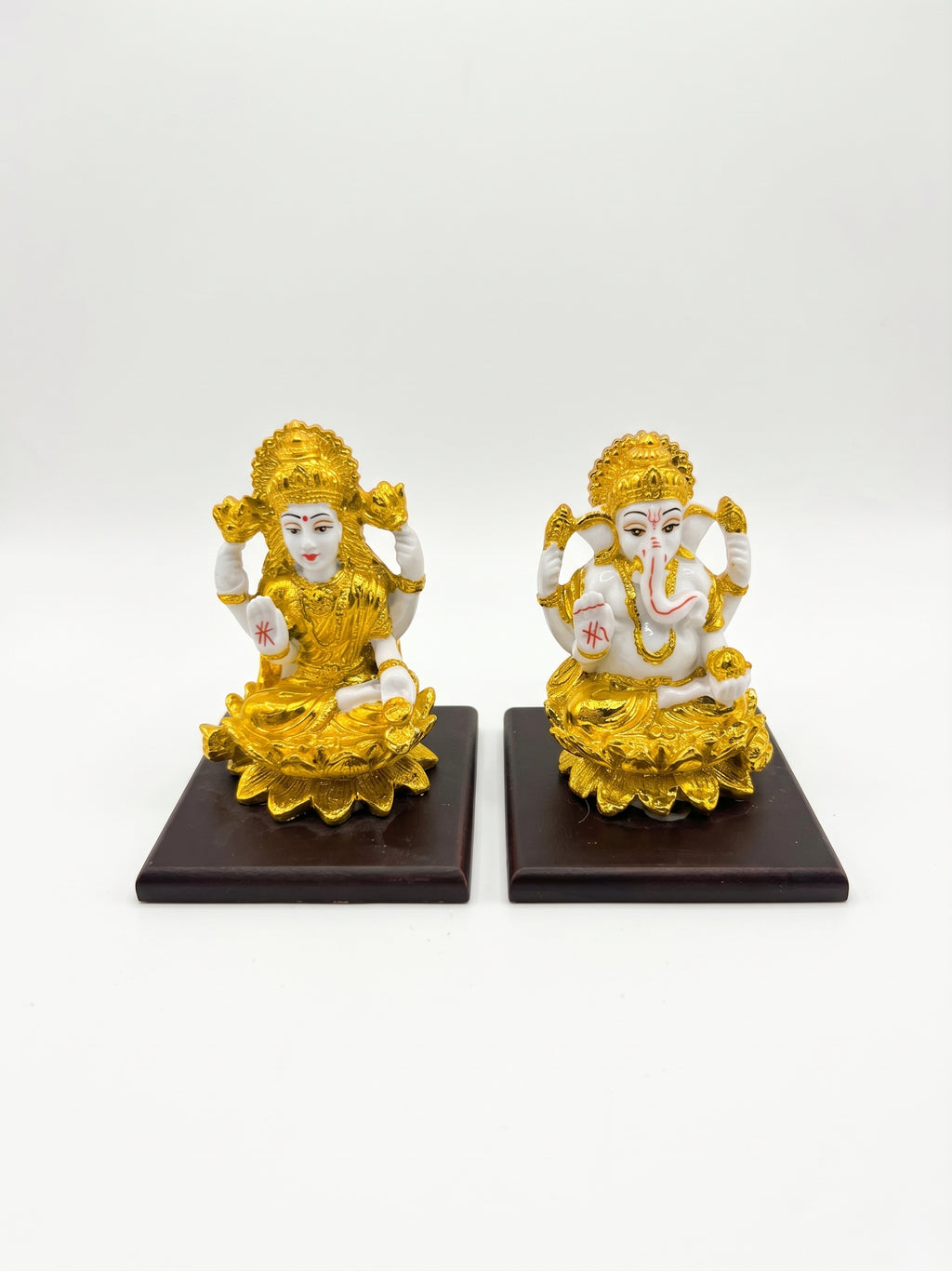 Gold & White Lakshmi Ganesha Set | Diwali Lakshmi Ganesha Set | Laxmi & Ganpati Idols
