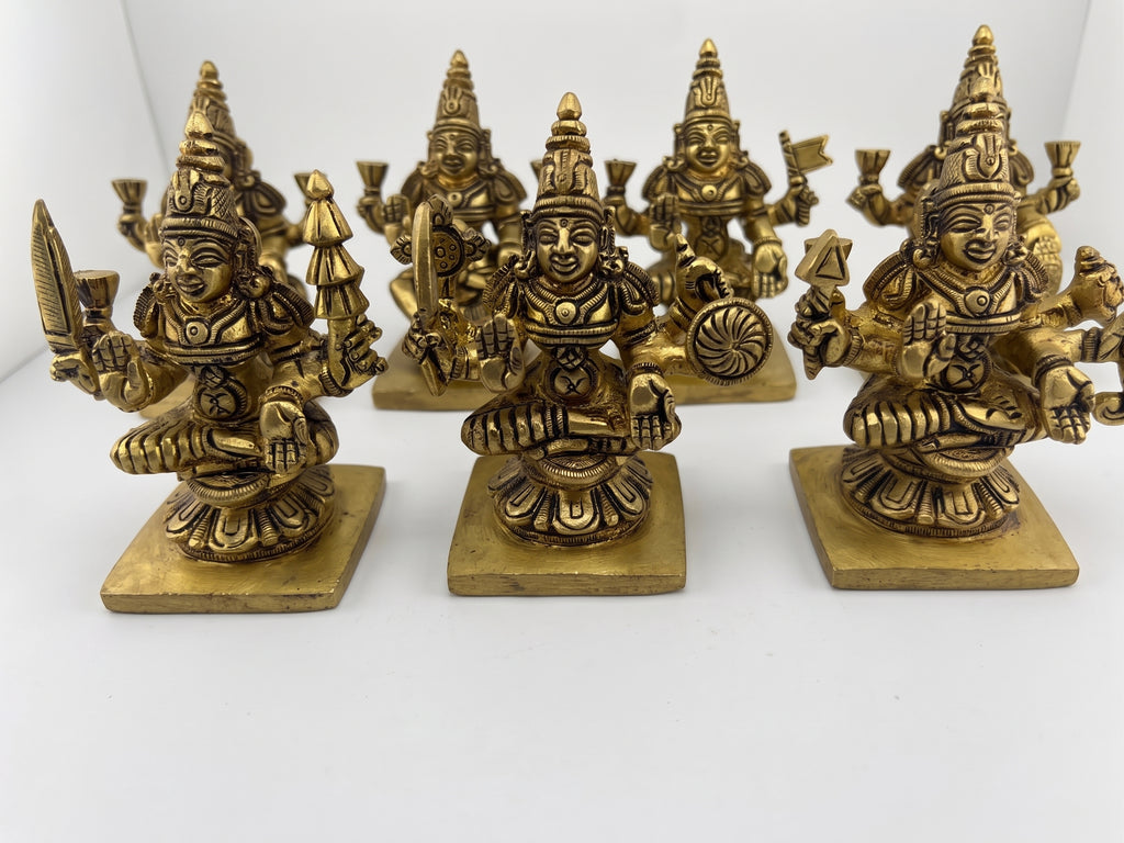 Brass Ashtalakshmi Idol Set | Traditional Lakshmi Statue Collection | 8 Lakshmi Murti Set