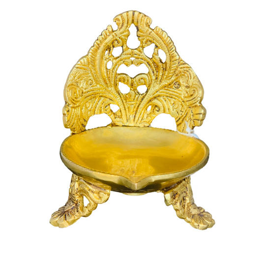 Small urli Brass Diya Lamp Designer peacock