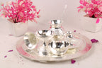 German Silver Pooja Thali for Aarti & Rituals | Elegant Puja Plate for Home Mandir, Diwali, Wedding & Housewarming Gift | Traditional Silver Finish