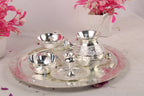 German Silver Pooja Thali for Aarti & Rituals | Elegant Puja Plate for Home Mandir, Diwali, Wedding & Housewarming Gift | Traditional Silver Finish