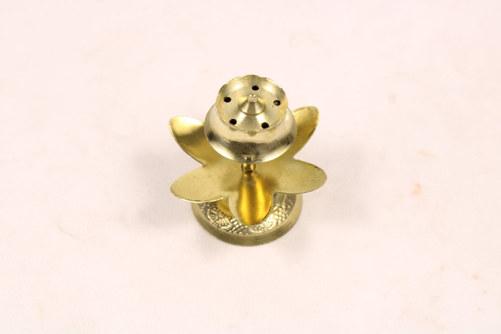 Brass Agarbatti Stand Flower Design | 5 Petal Incense Stick Holder | Brass Incense Stick Stand