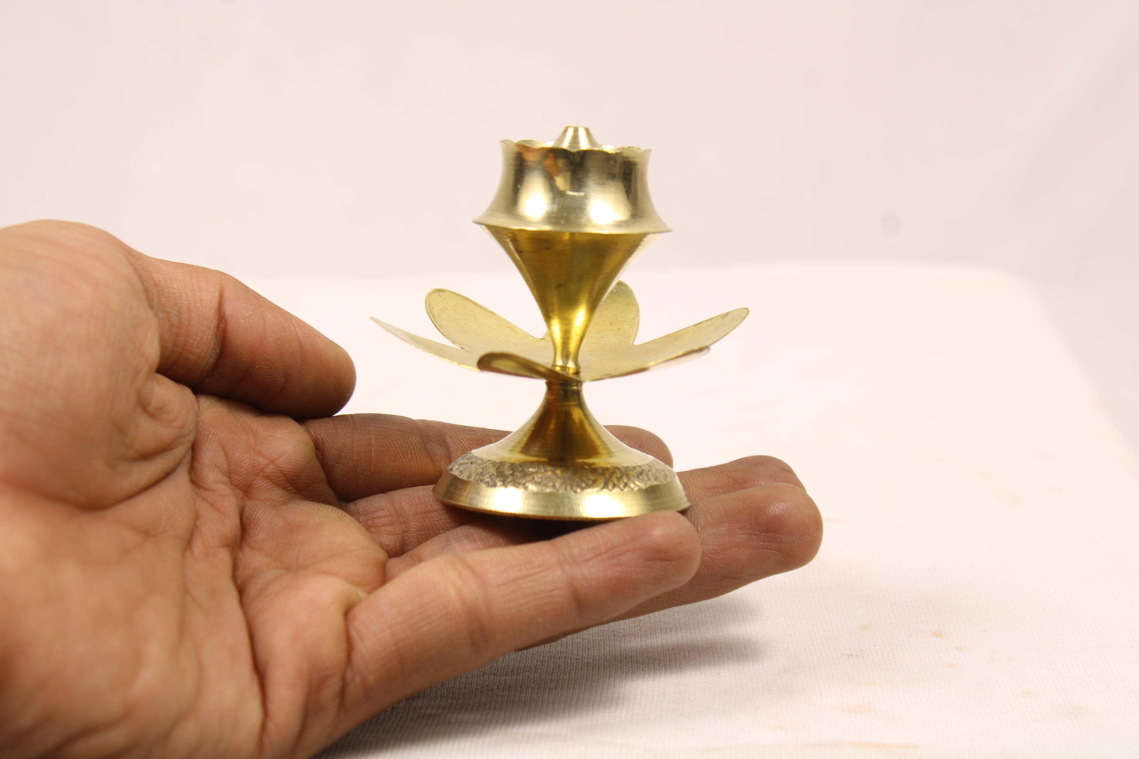Brass Agarbatti Stand Flower Design | 5 Petal Incense Stick Holder | Brass Incense Stick Stand