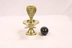 Black Shaligram Shivling with Brass Jalahari Yoni Base and Stand | Natural Stone Shiva Lingam for Puja, Abhishek, and Home Temple