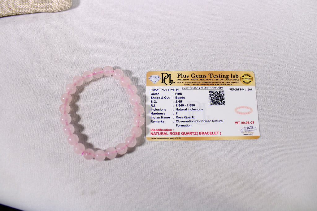 Natural Rose Quartz Bracelet | Pink Crystal Gemstone Bracelet | Love & Self Love Jewelry | Crystal Gemstone Bracelet | Gift for Women