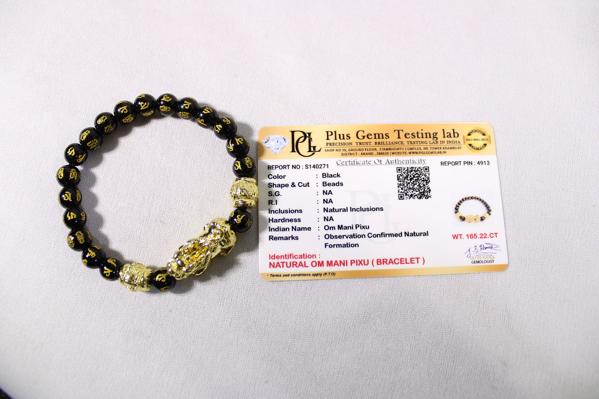 Pixiu Black Obsidian Bracelet | Black Bead Prosperity Bracelet | Gold Pixiu Charm | Feng Shui Inspired Jewelry | Good Fortune Gift | Crystal Bracelet