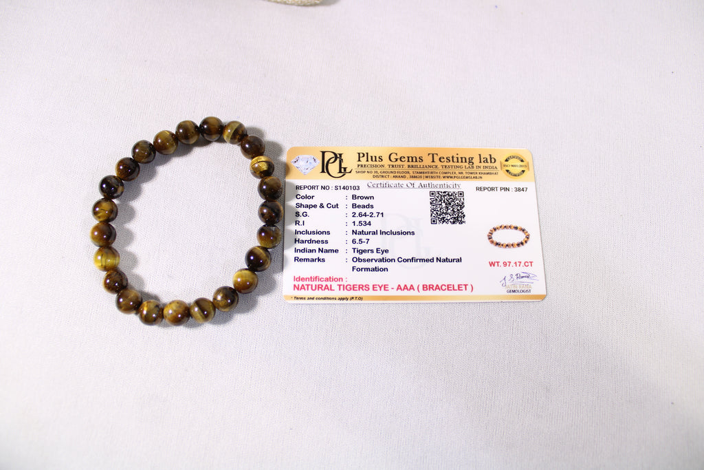 Natural Tiger Eye Bracelet | Golden Brown Crystal Gemstone Bracelet | Confidence & Protection Jewelry | Grounding Bracelet | Spiritual Gift
