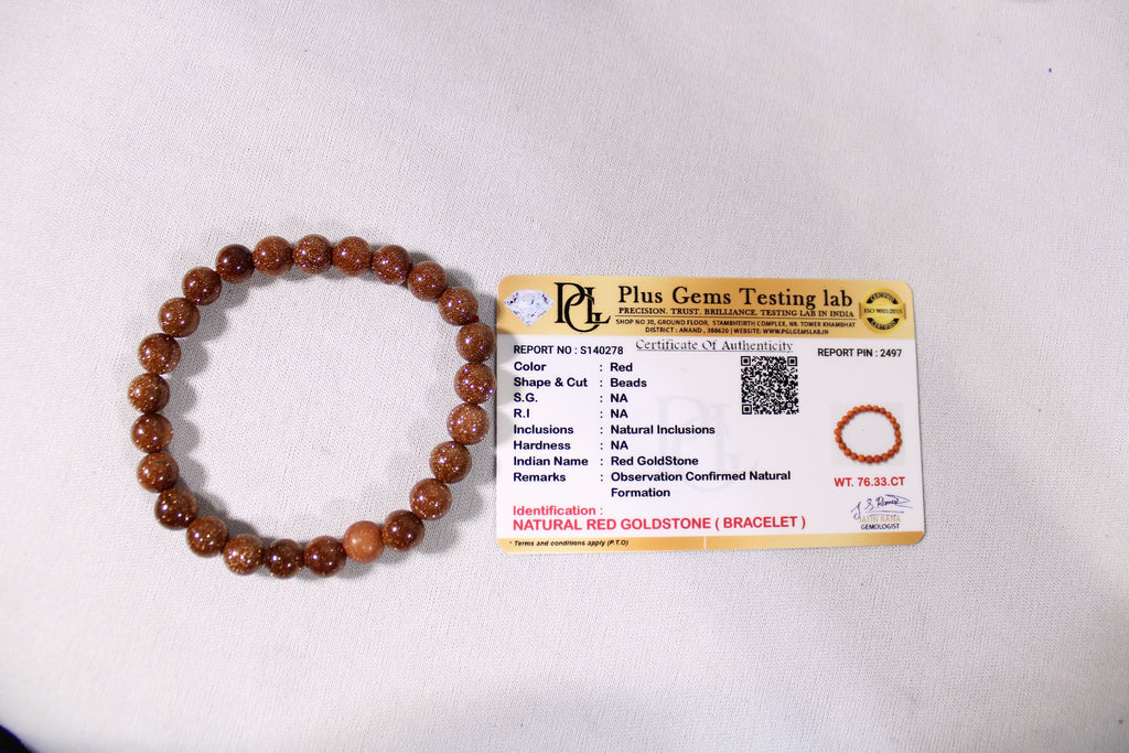Red Goldstone Bracelet | Sparkling Brown Crystal Bracelet | Confidence & Motivation Jewelry | Positive Energy Bracelet | Spiritual Jewelry