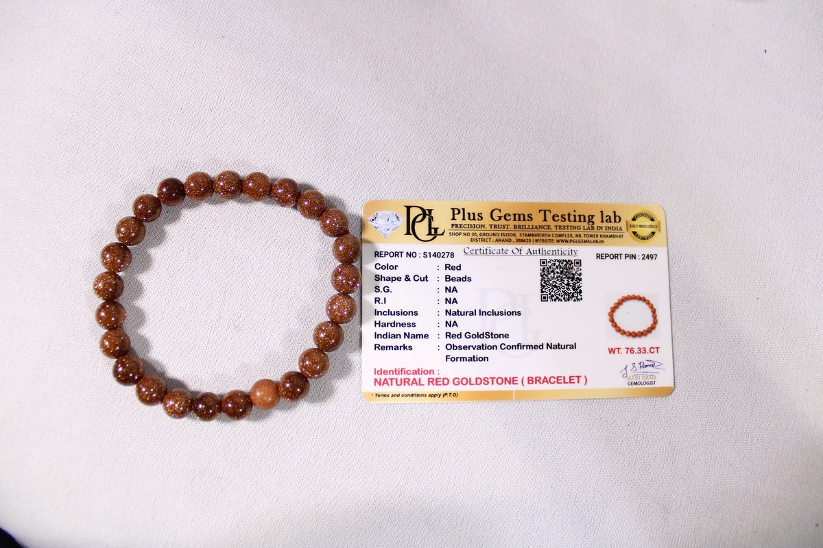 Red Goldstone Bracelet | Sparkling Brown Crystal Bracelet | Confidence & Motivation Jewelry | Positive Energy Bracelet | Spiritual Jewelry