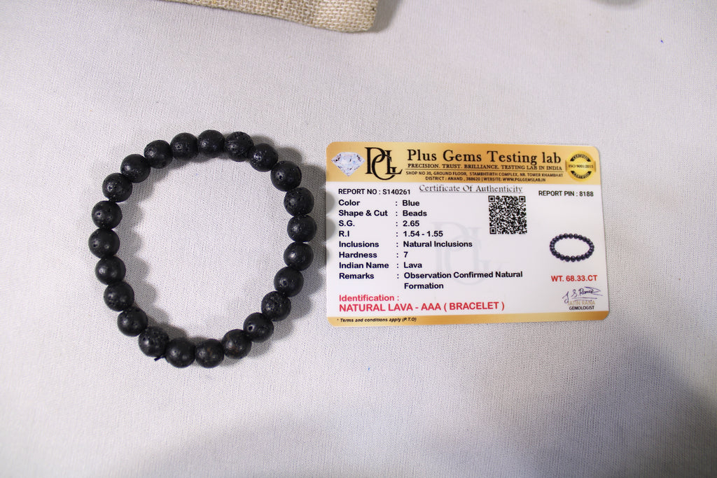 Natural Lava Stone Bracelet | Black Volcanic Stone Bracelet | Grounding & Strength Jewelry | Meditation Bracelet | Gift for Men & Women