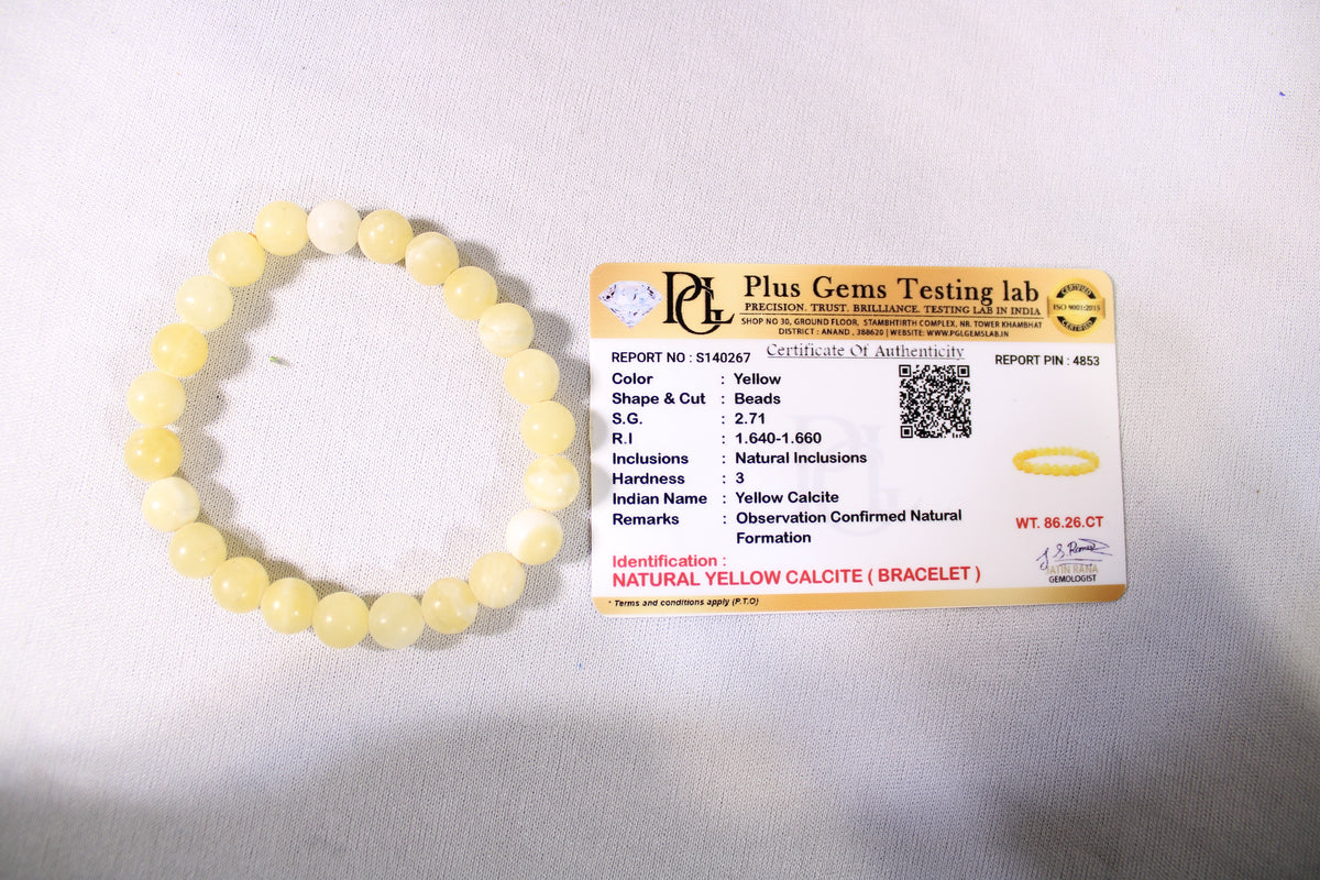 Yellow Calcite Bracelet | Natural Yellow Crystal Gemstone Bracelet | Prosperity & Confidence Jewelry | Meditation Bracelet | Spiritual Gift