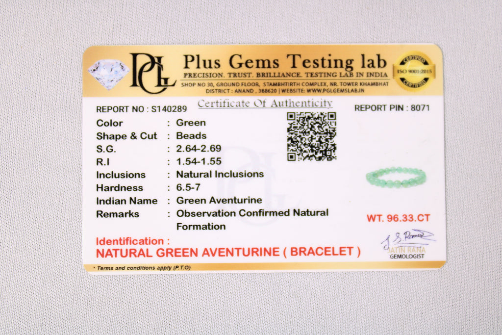 Green Aventurine Bracelet | Natural Green Crystal Gemstone Bracelet | Luck & Prosperity Jewelry | Crystal Bracelet | Gift for Men & Women