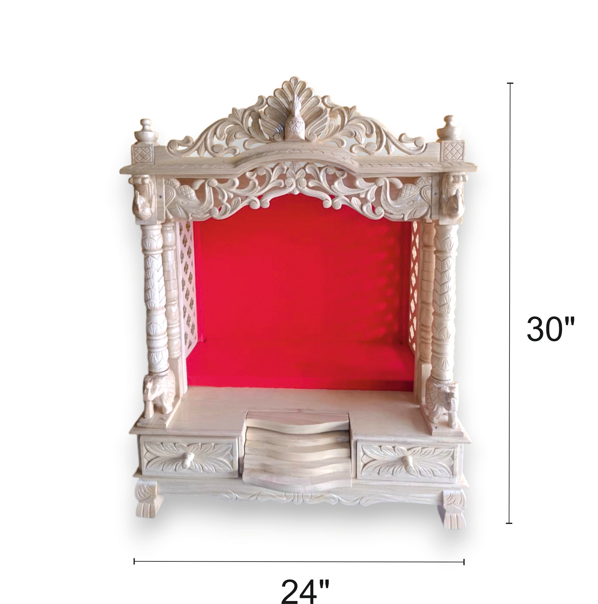 Handcrafted Openstyle Wooden Pooja Temple