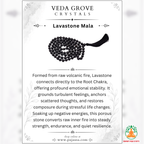 Natural Lava Stone Necklace | 13 Inch Black Volcanic Stone Mala | Meditation & Yoga Necklace | Lava Rock Necklace | Spiritual Jewelry