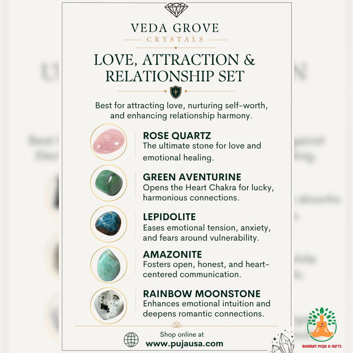Love & Relationship Tumble Stone Set – 5 Polished Gemstones for Love Self-Love Emotional Balance & Personal Growth| Tumbled Crystals Set | Spiritual Gift | Manifestation and Meditation Crystals