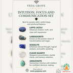 Intuition & Communication Tumble Stone Set – Polished Gemstones | Tumbled Crystals Set | Spiritual Gift | Manifestation and Meditation Crystals