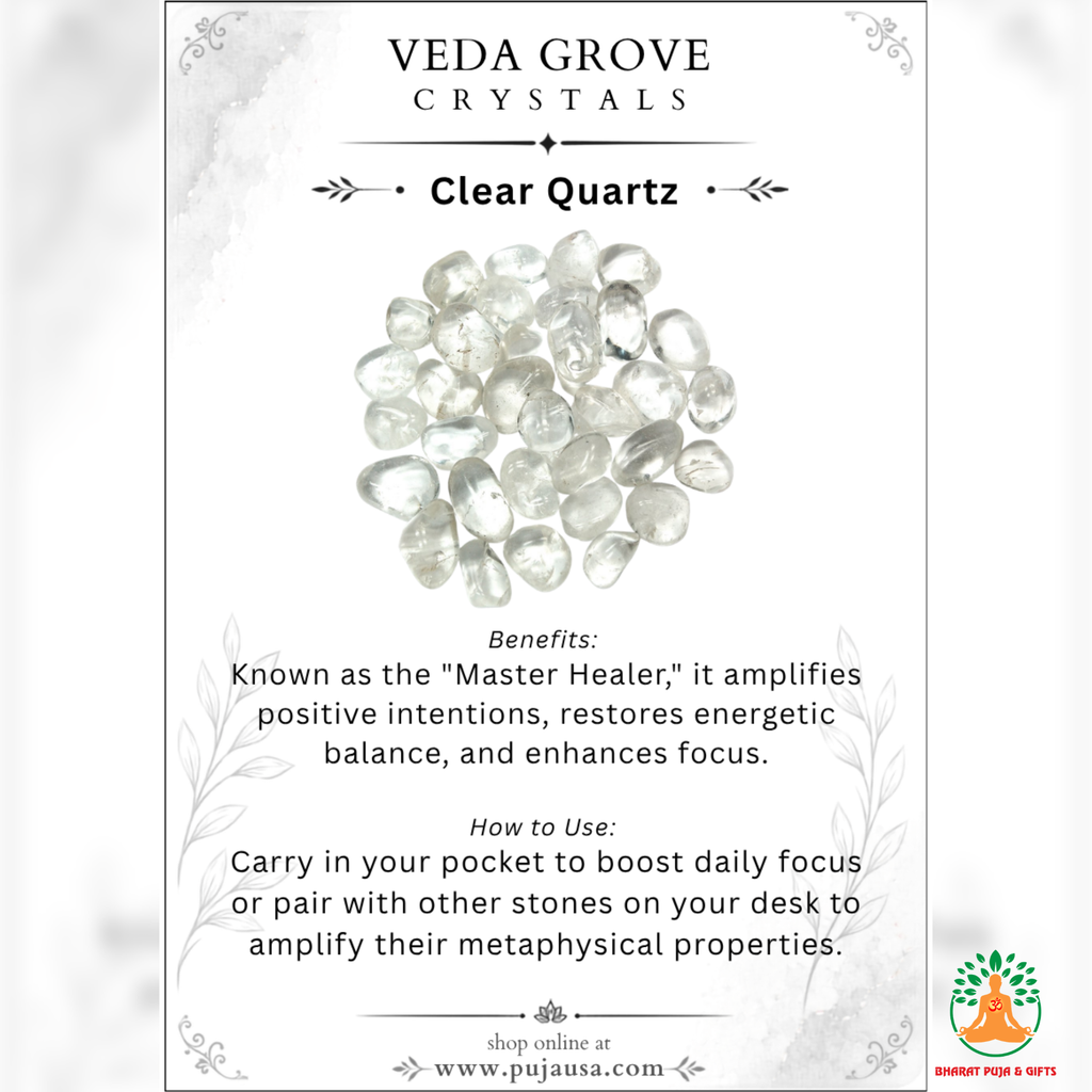 Natural Clear Quartz Tumble Stones – Polished Crystal Gemstones | Manifestation and Healing Crystals