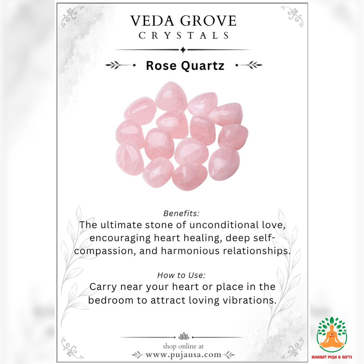 Natural Rose Quartz Tumble Stones – Polished Pink Gemstones | Manifestation Healing and Meditation Crystals