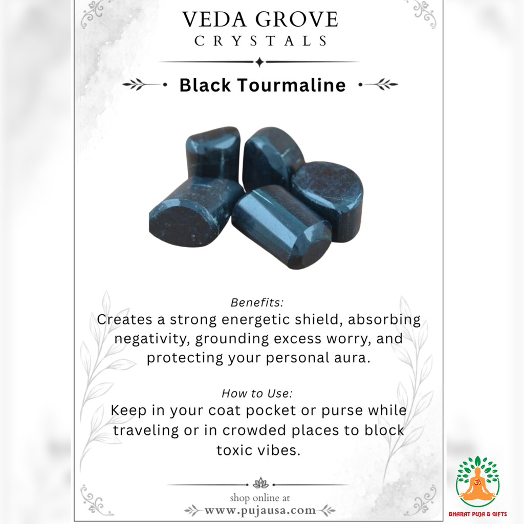 Black Tourmaline Tumble Stones – Polished Natural Black Gemstones | Manifestation Healing and Meditation Crystals