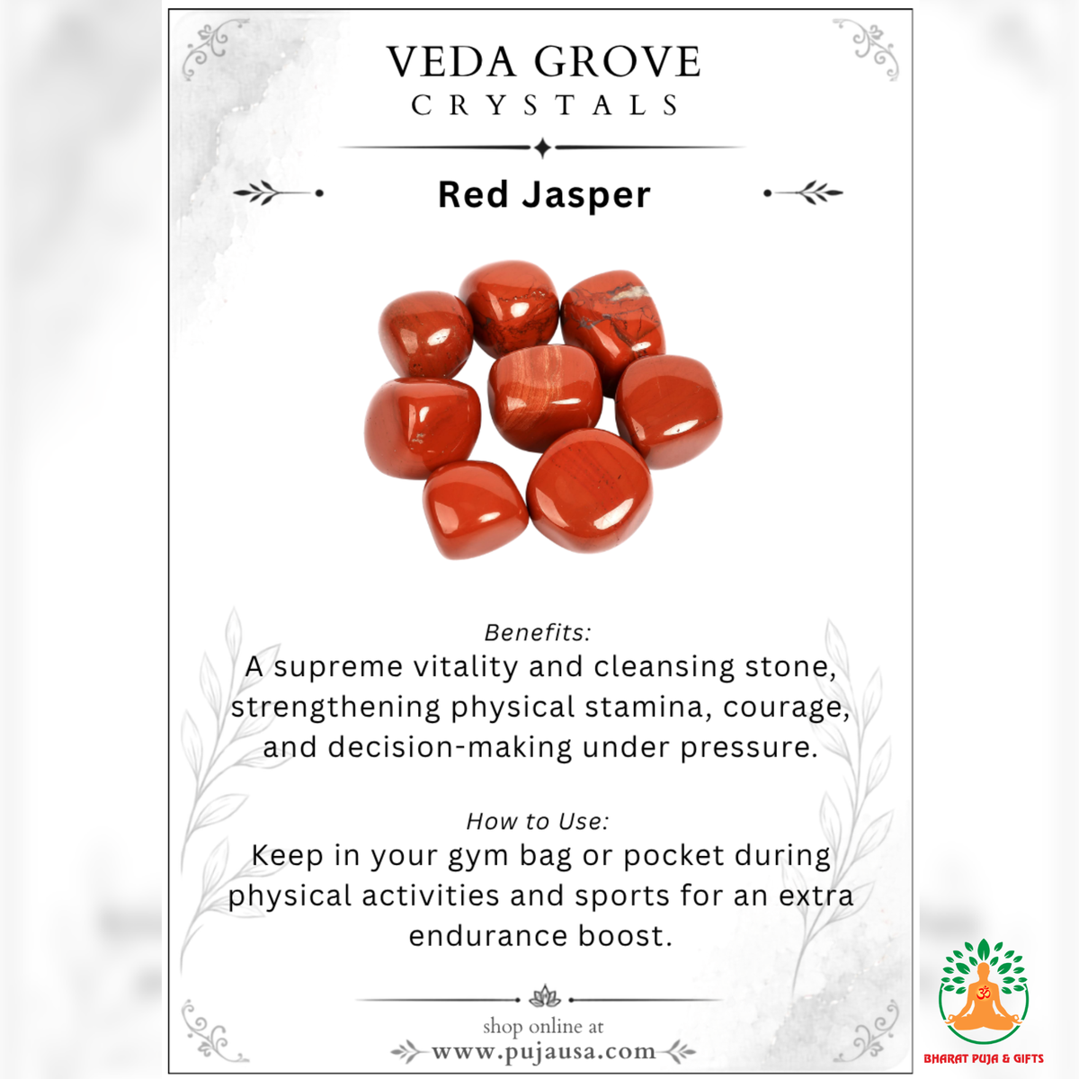 Natural Red Jasper Tumble Stones – Polished Red Gemstones | Manifestation Healing and Meditation Crystals