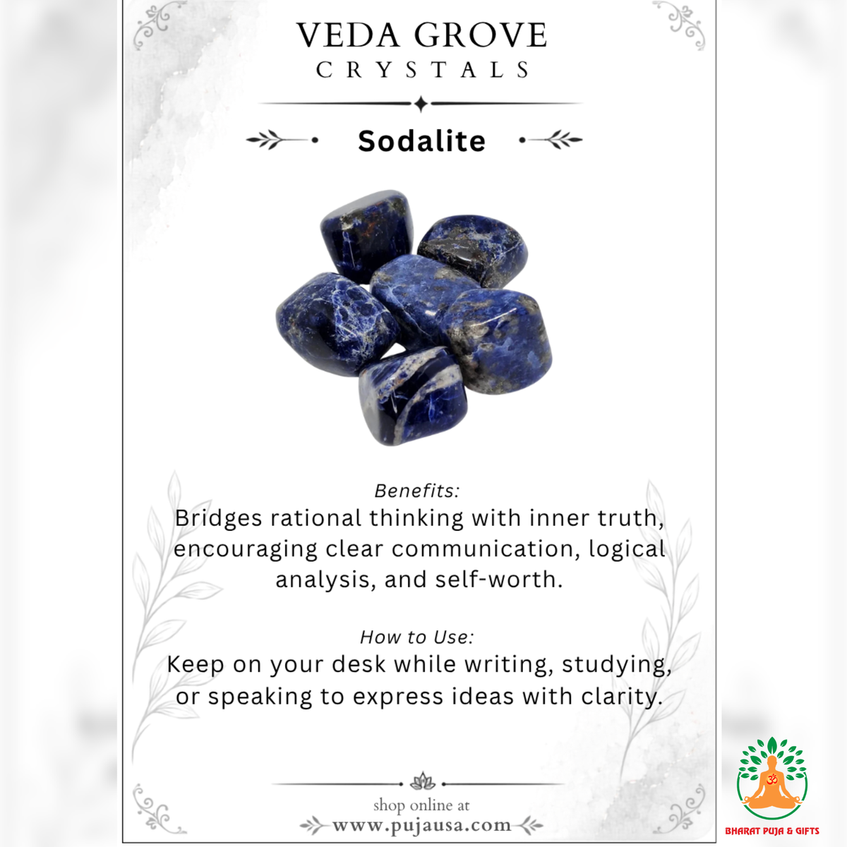 Natural Sodalite Tumble Stones – Polished Blue Gemstones | Manifestation and Healing Crystals