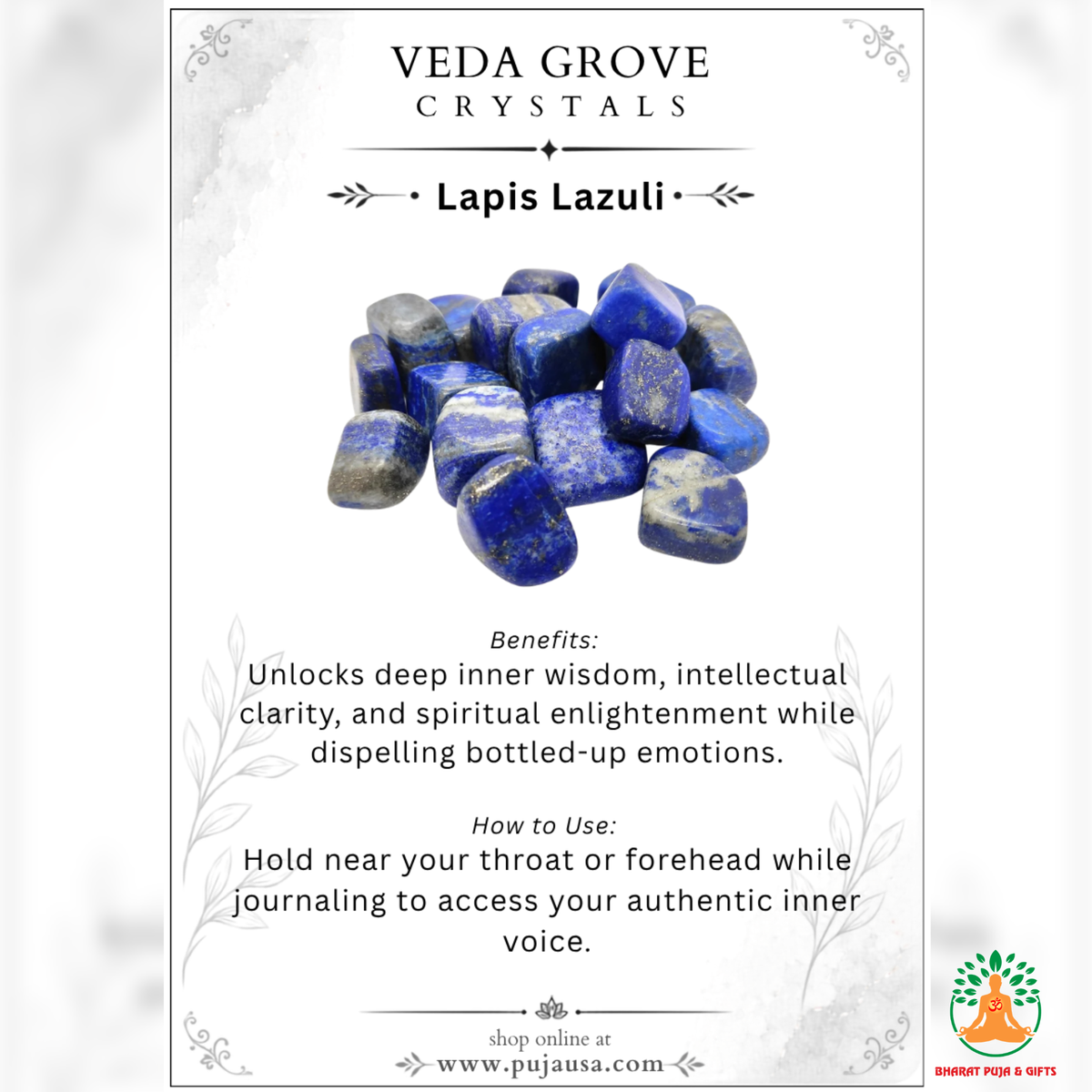 Natural Lapis Lazuli Tumble Stone – Polished Blue Gemstones| Manifestation Healing and Meditation Crystals