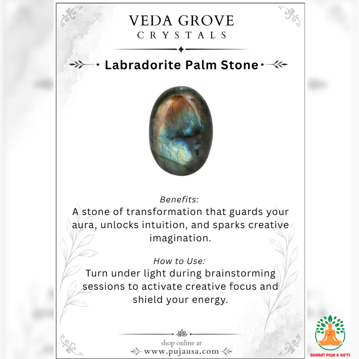 Labradorite Palmstone Set of 3 – Natural Blue Flash Crystal Stones