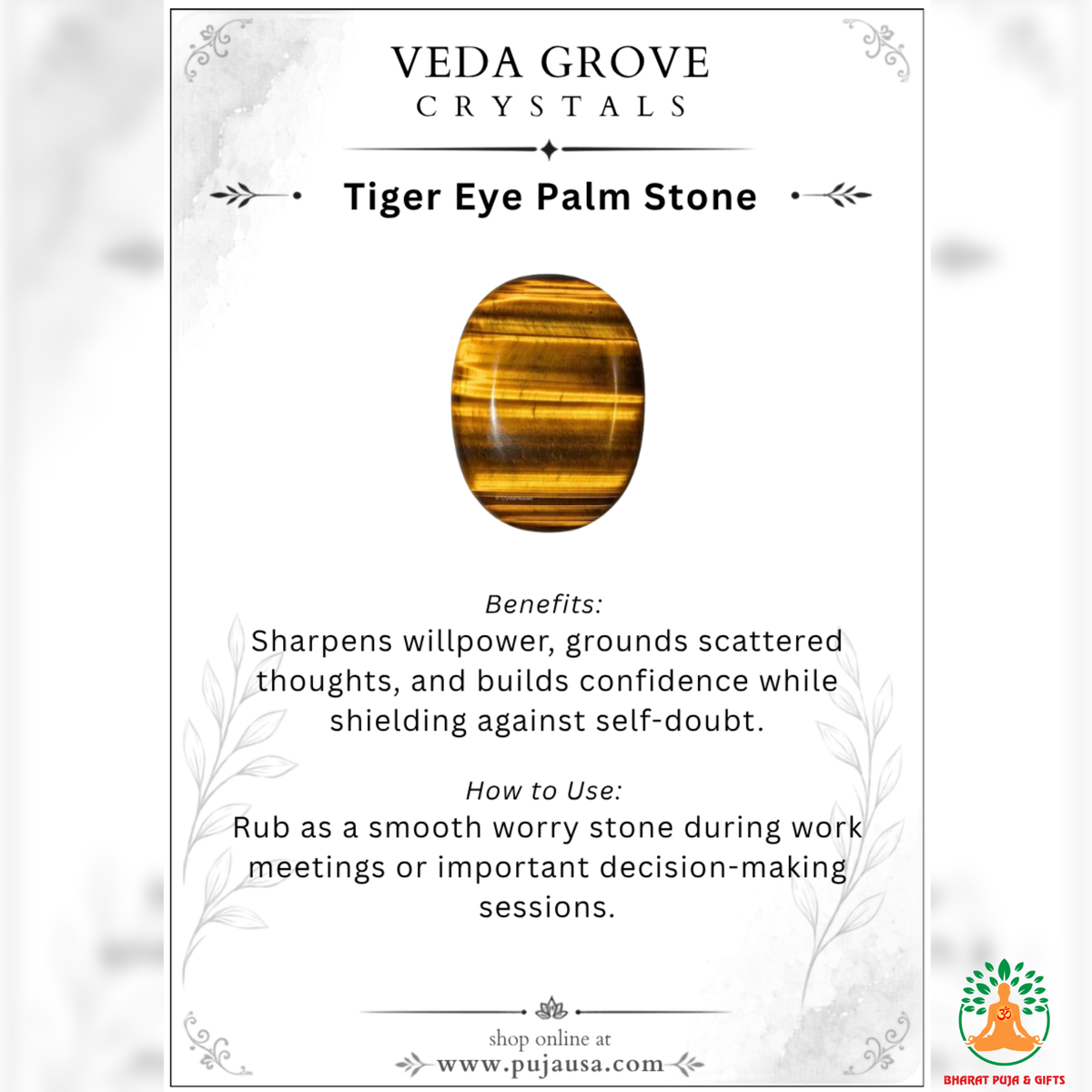 Tiger Eye Palmstone Set of 3 | Natural Golden Brown Tiger Eye Stones | Polished Oval Palm Stones | Confidence & Focus Crystal | Tiger Eye Worry Stone
