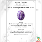 Amethyst Palmstone Set of 3 | Natural Purple Amethyst Crystal Stones | Polished Oval Palm Stones | Crystal Worry Stone
