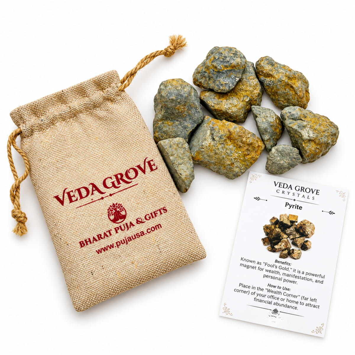 Pyrite Raw Crystals – Natural Rough Unpolished Gray Pyrite Stones | Gray Manifestation Healing and Meditation Crystals