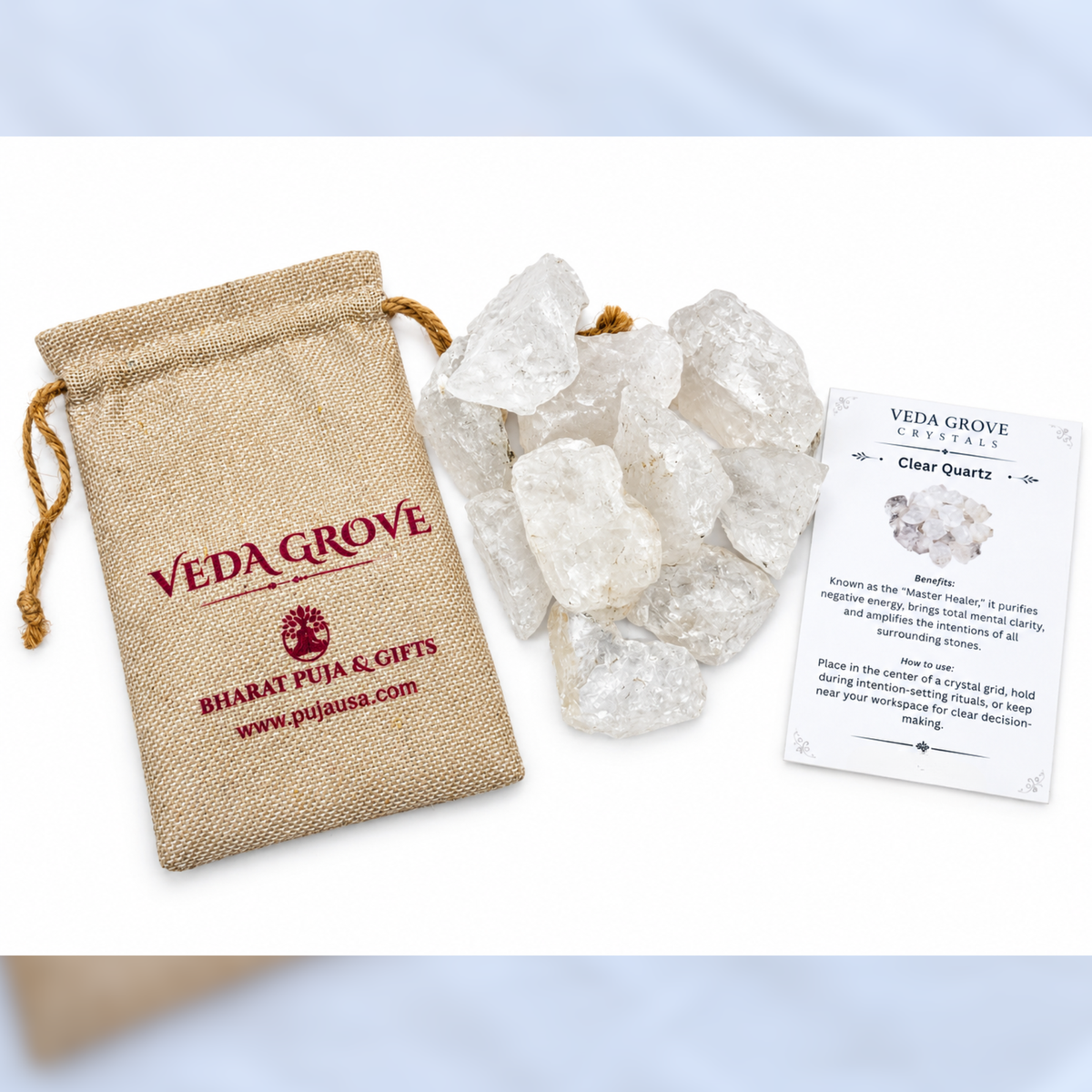 Clear Quartz Raw Crystals – Natural Rough Unpolished White Clear Quartz Stones | White Manifestation Healing and Meditation Crystals