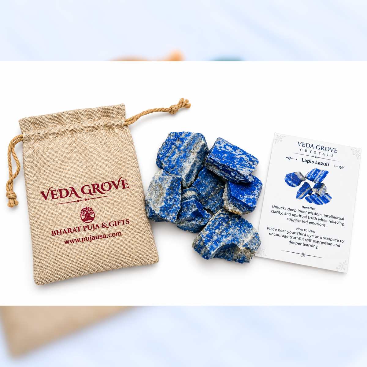 Lapis Lazuli Raw Crystals – Natural Rough Unpolished Blue Lapis Lazuli Stones | Blue Manifestation Healing and Meditation Crystals