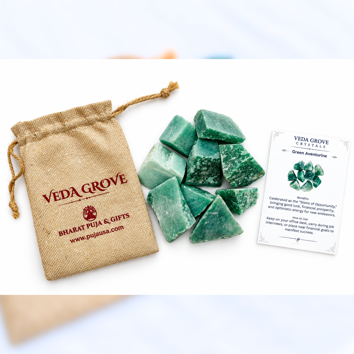 Green Aventurine Raw Crystals – Natural Rough Unpolished Green Aventurine Stones | Green Manifestation Healing and Meditation Crystals