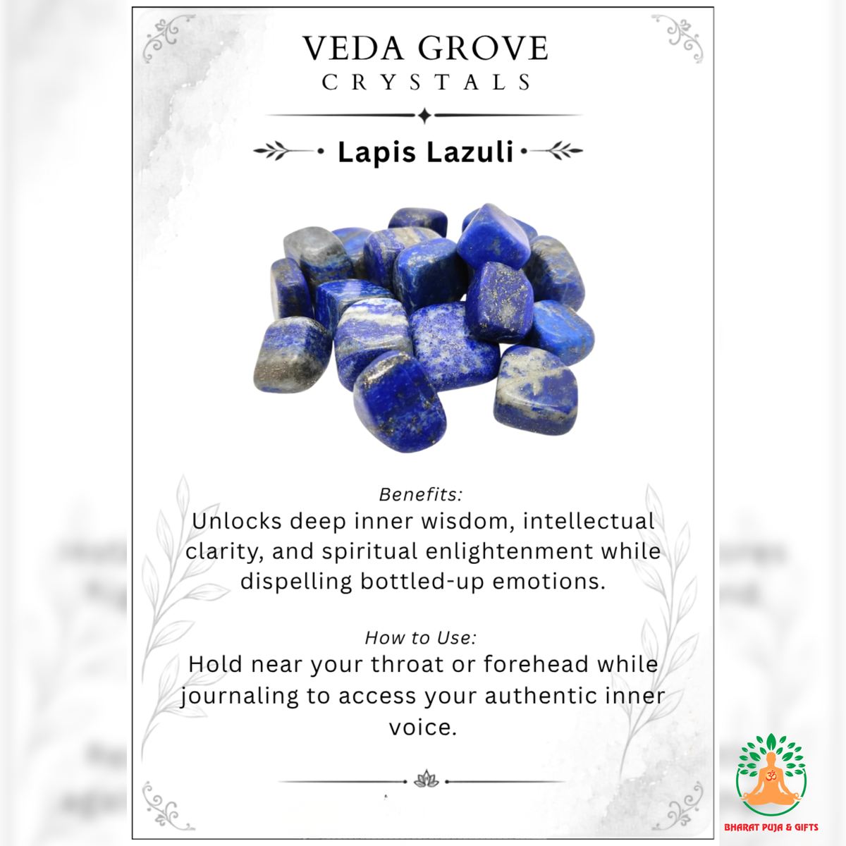 Natural Lapis Lazuli Tumble Stone – Polished Blue Gemstones | Manifestation Healing and Meditation Crystals