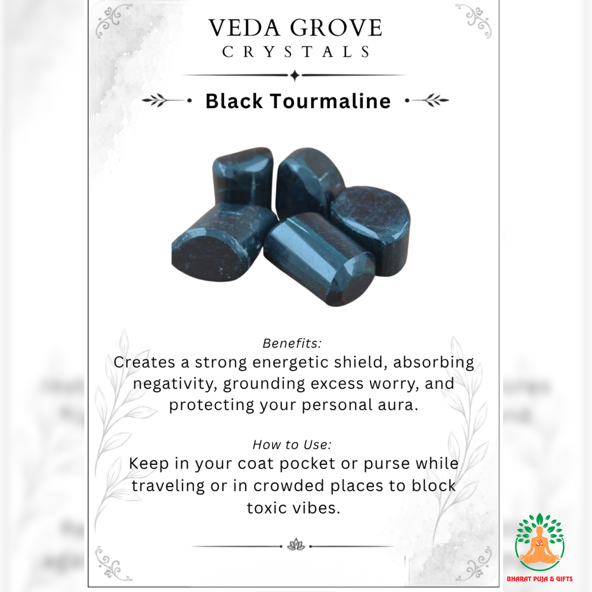 Black Tourmaline Tumble Stones – Polished Natural Black Gemstones | Manifestation Healing and Meditation Crystals
