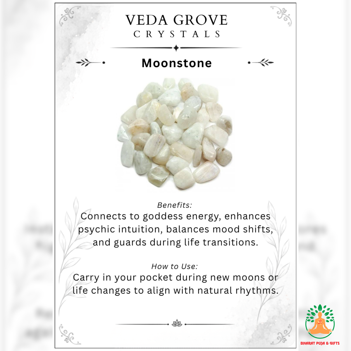 Natural Moonstone Tumble Stones – Polished Gemstones | Manifestation Healing and Meditation Crystals
