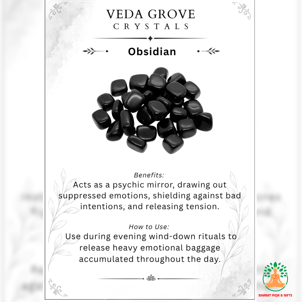 Natural Black Obsidian Tumble Stones – Polished Black Gemstones | Manifestation Healing and Meditation Crystals