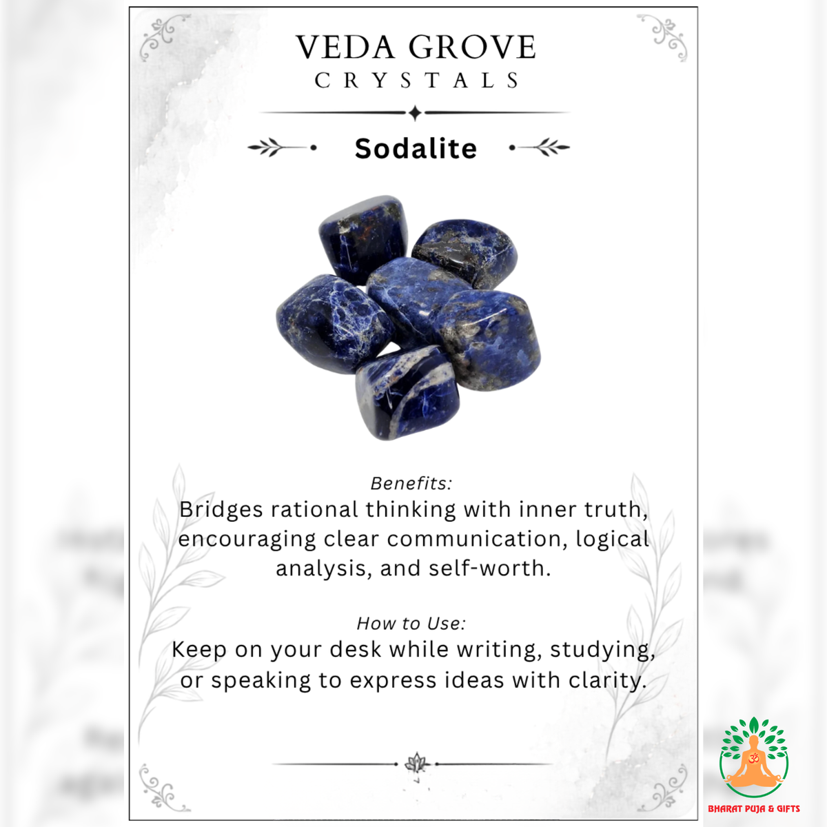 Natural Sodalite Tumble Stones – Polished Blue Gemstones | Manifestation and Healing Crystals