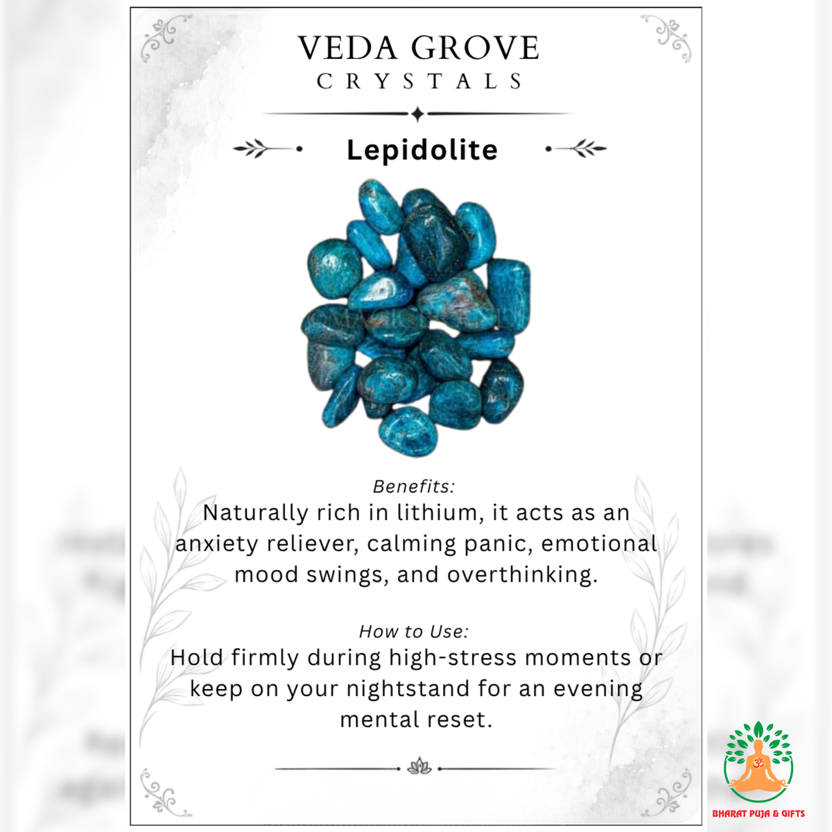 Natural Lepidolite Tumble Stones – Polished Blue Crystal Gemstones | Manifestation and Healing Crystals | High Quality Lepidolite Crystals