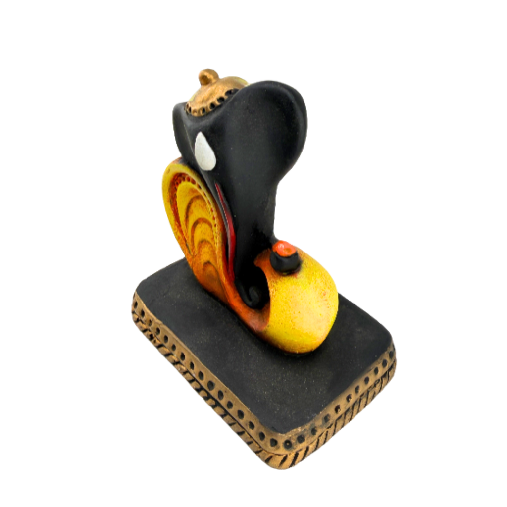 Black & Gold Ganesha Idol | Artistic Lord Ganesha Statue for Car Dash Office Decor | Small Ganesha Murti
