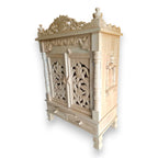 Sawan Wood Pooja Temple with Door and Storage Box