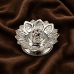Pure Silver Lotus Agarbatti Stand | Elegant Incense Holder for Home Temple | Silver Incense Stand
