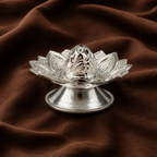 Pure Silver Lotus Agarbatti Stand | Elegant Incense Holder for Home Temple | Silver Incense Stand
