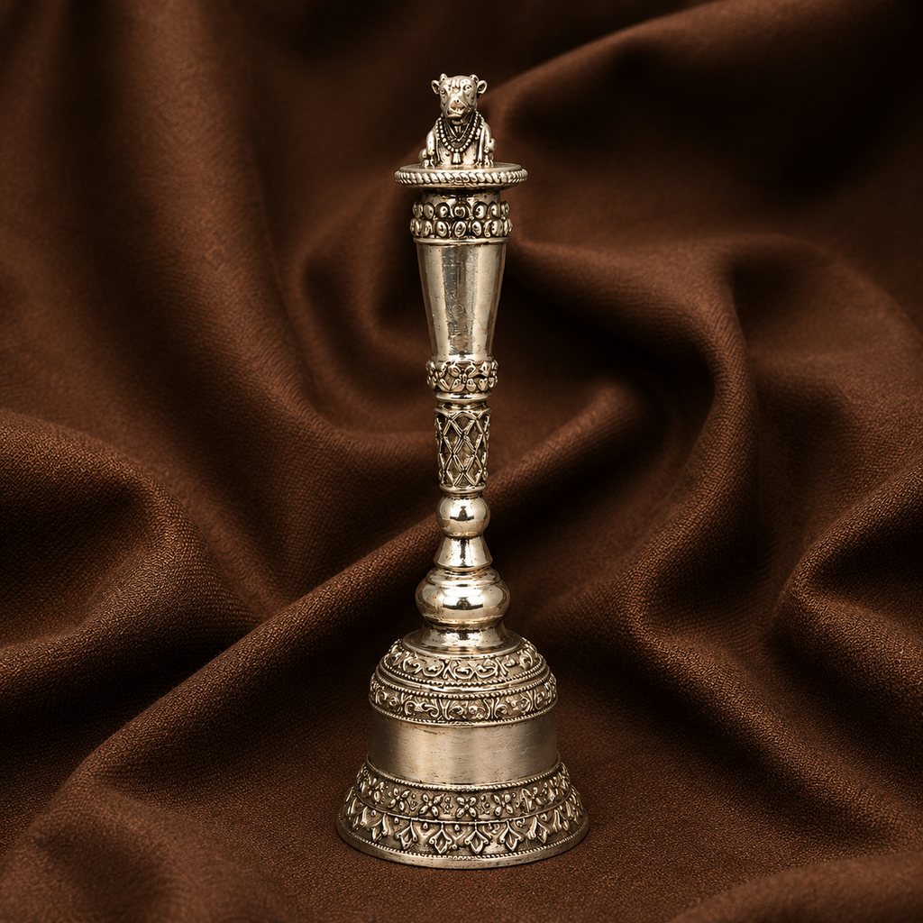 Silver Bell | Silver Ghanti | Silver Temple Prayer Bell | Silver Puja Aarti Bell