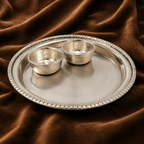 Silver Small Bhoga Plate – Traditional Puja Offering Plate