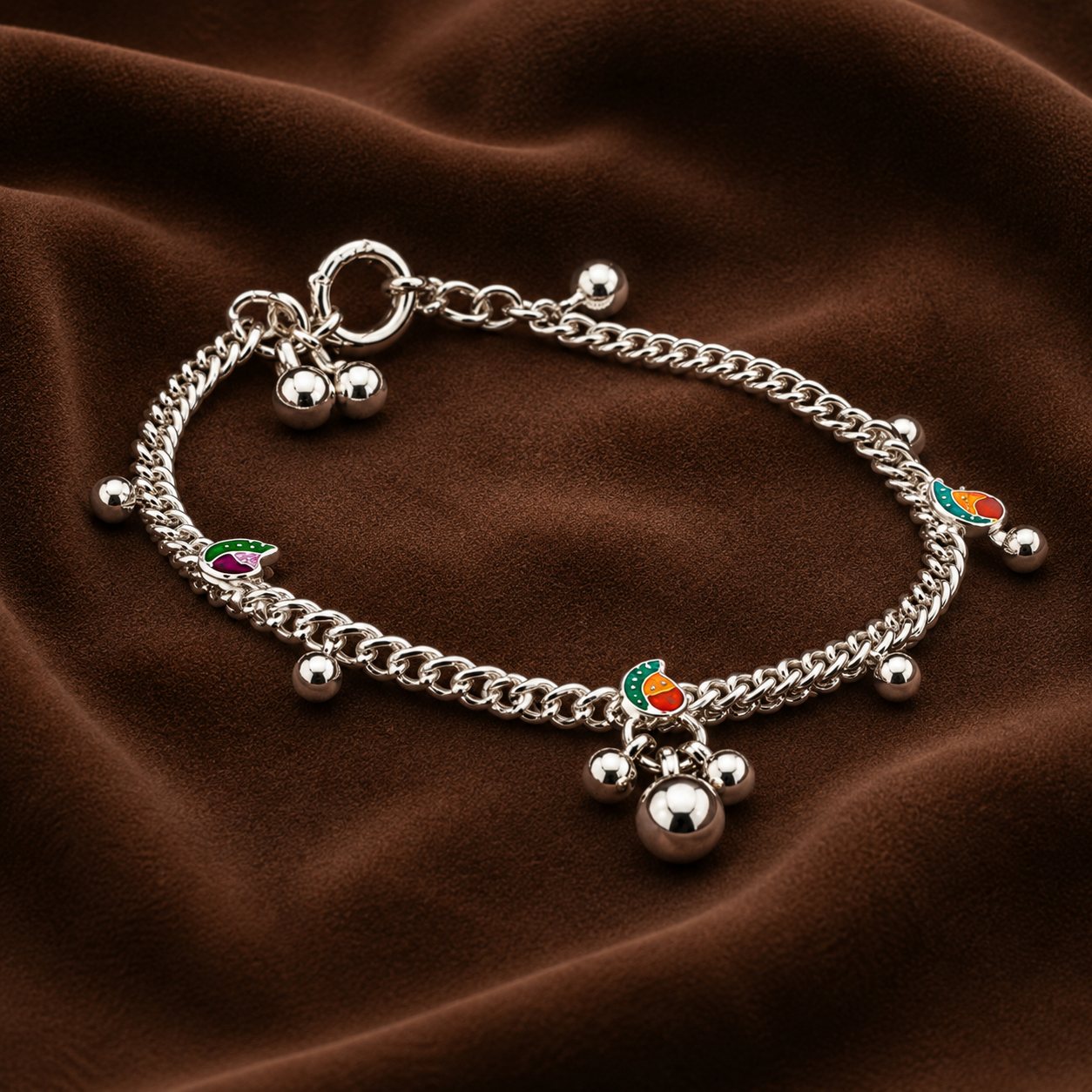 Pure Silver Designer Payal (Pair) | Traditional Anklets with Ghungroo