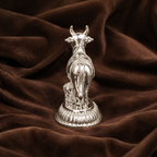 Sterling Silver Kamadhenu Cow & Calf Idol | Sacred Puja Statue & Auspicious Gift | Silver Gau Mata Murti