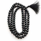 Black Tourmaline Beaded Necklace 6mm & 8mm | Natural Black Gemstone Mala | Protection & Grounding Jewelry | Meditation Necklace | Black Crystal Jewelry